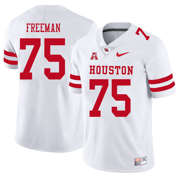 2018 Men #75 Jack Freeman Houston Cougars College Football Jerseys Sale-White